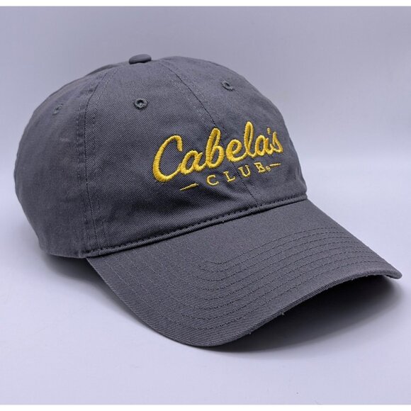 Cabelas Club Ball Cap Hat Adjustable Strap Back Gray Hunting Fishing Outdoor - Picture 1 of 5